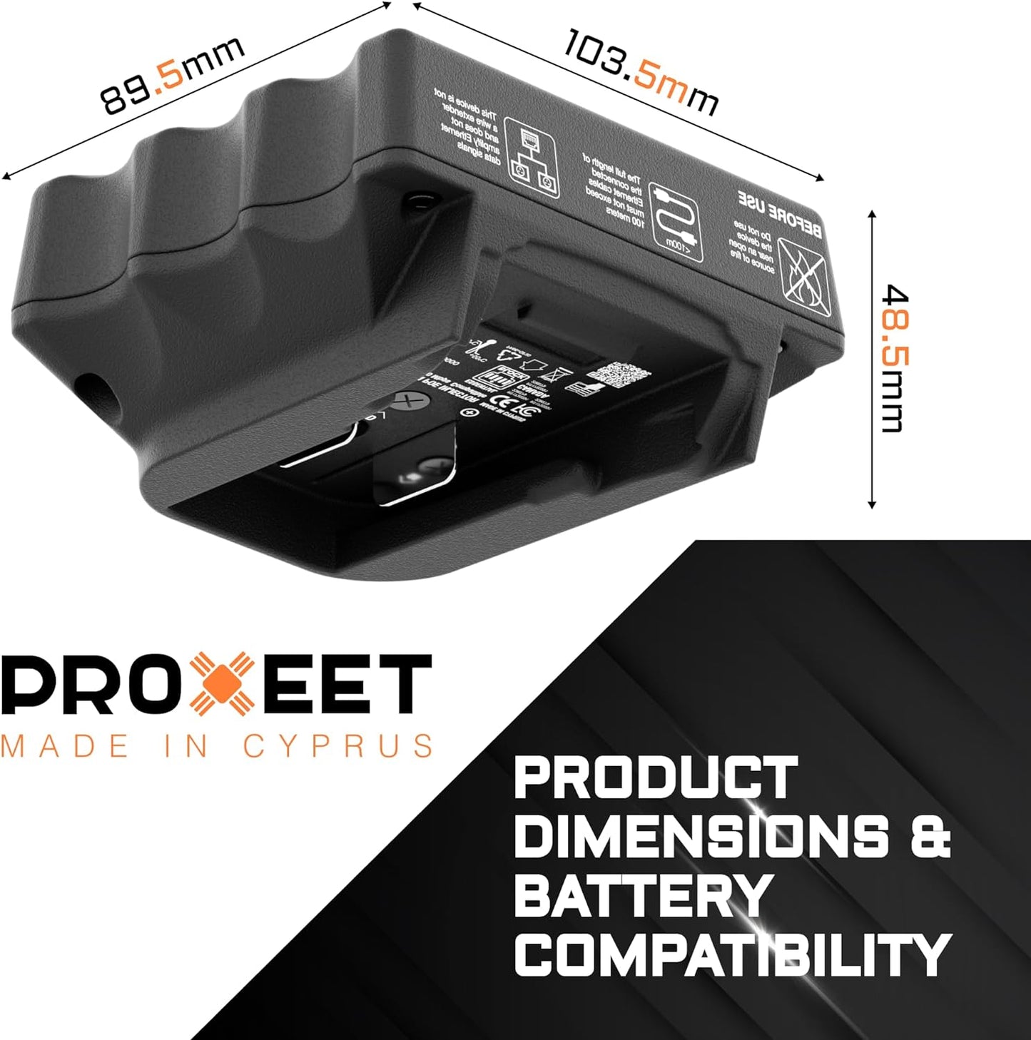 PROXEET ET-2C Portable Combo PoE Injector - Product Dimensions